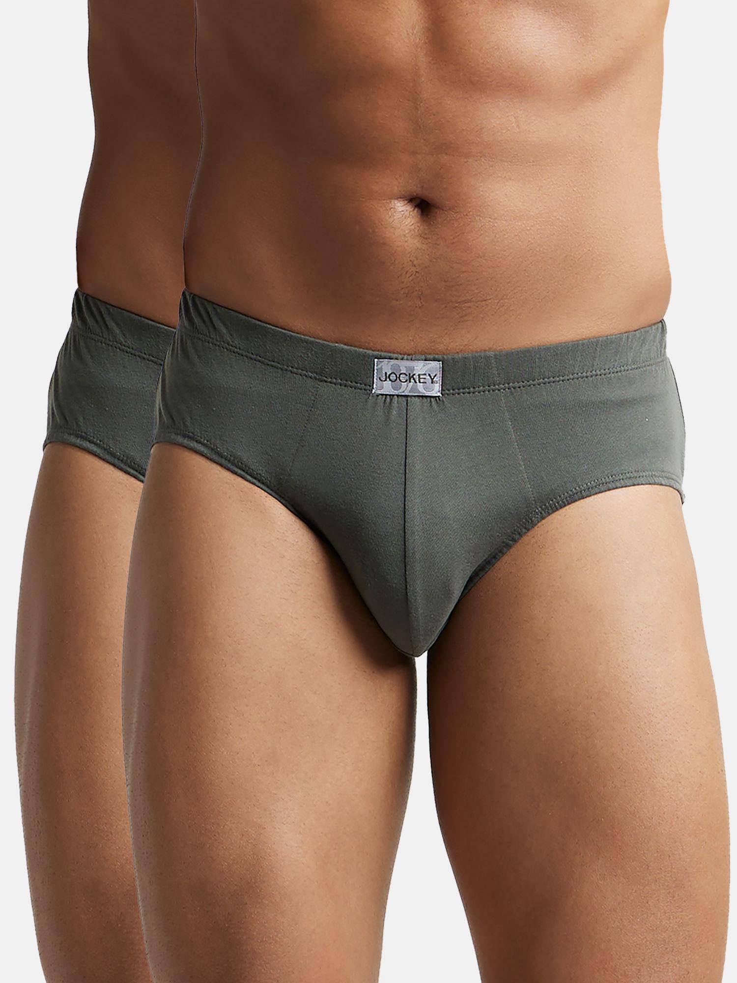 8035 mens cotton solid poco brief with ultrasoft concealed waistband (pack of 2)