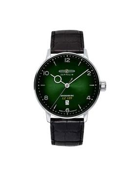 80484 analogue watch with leather strap