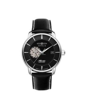 84702 analogue watch with leather strap