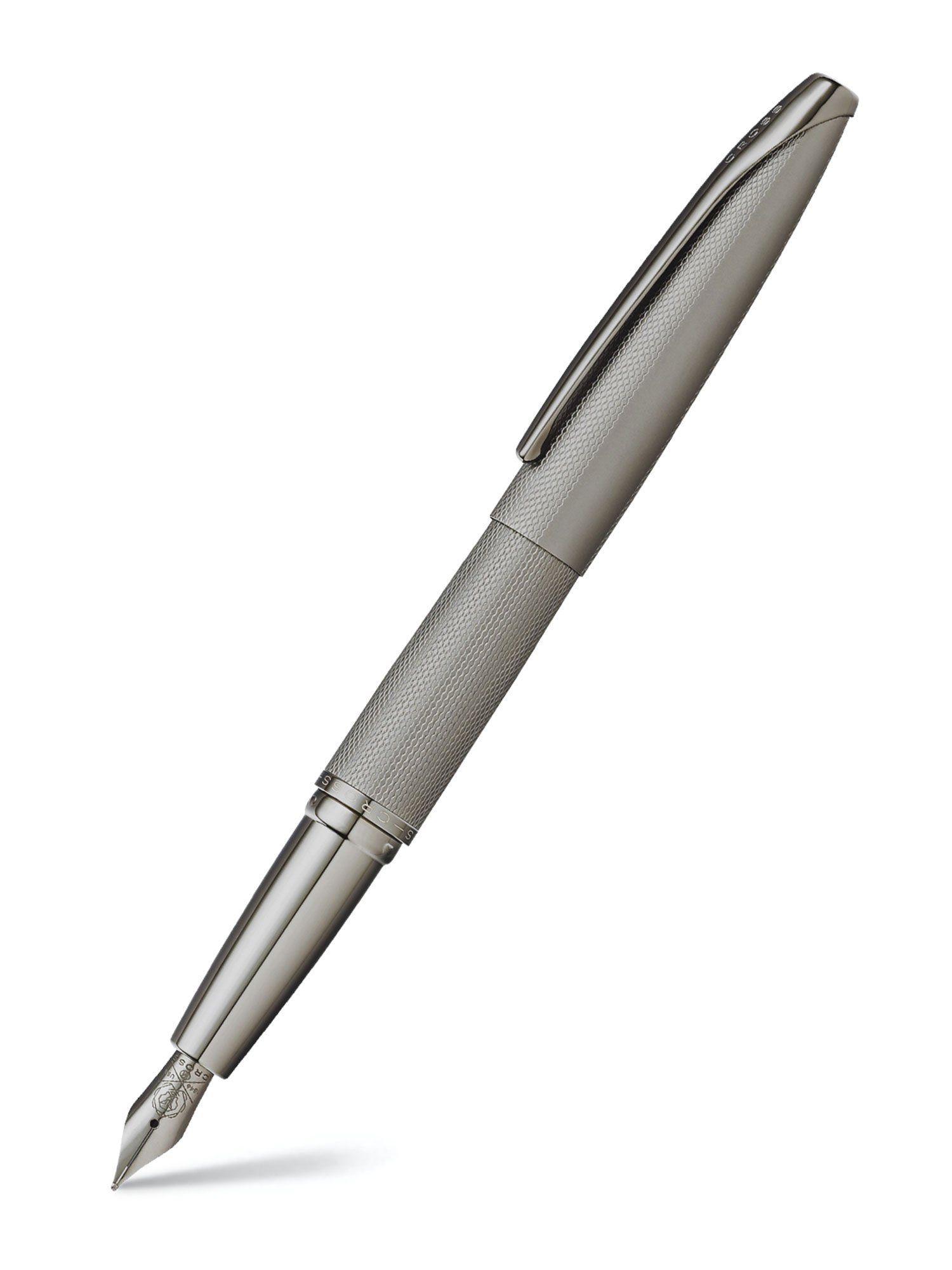 886-46fj atx titanium grey pvd fountain pen with polished dark fine