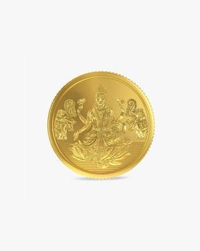 8g 22 kt lord lakshmi design yellow gold coin