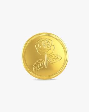 8g 22 kt flower yellow gold coin