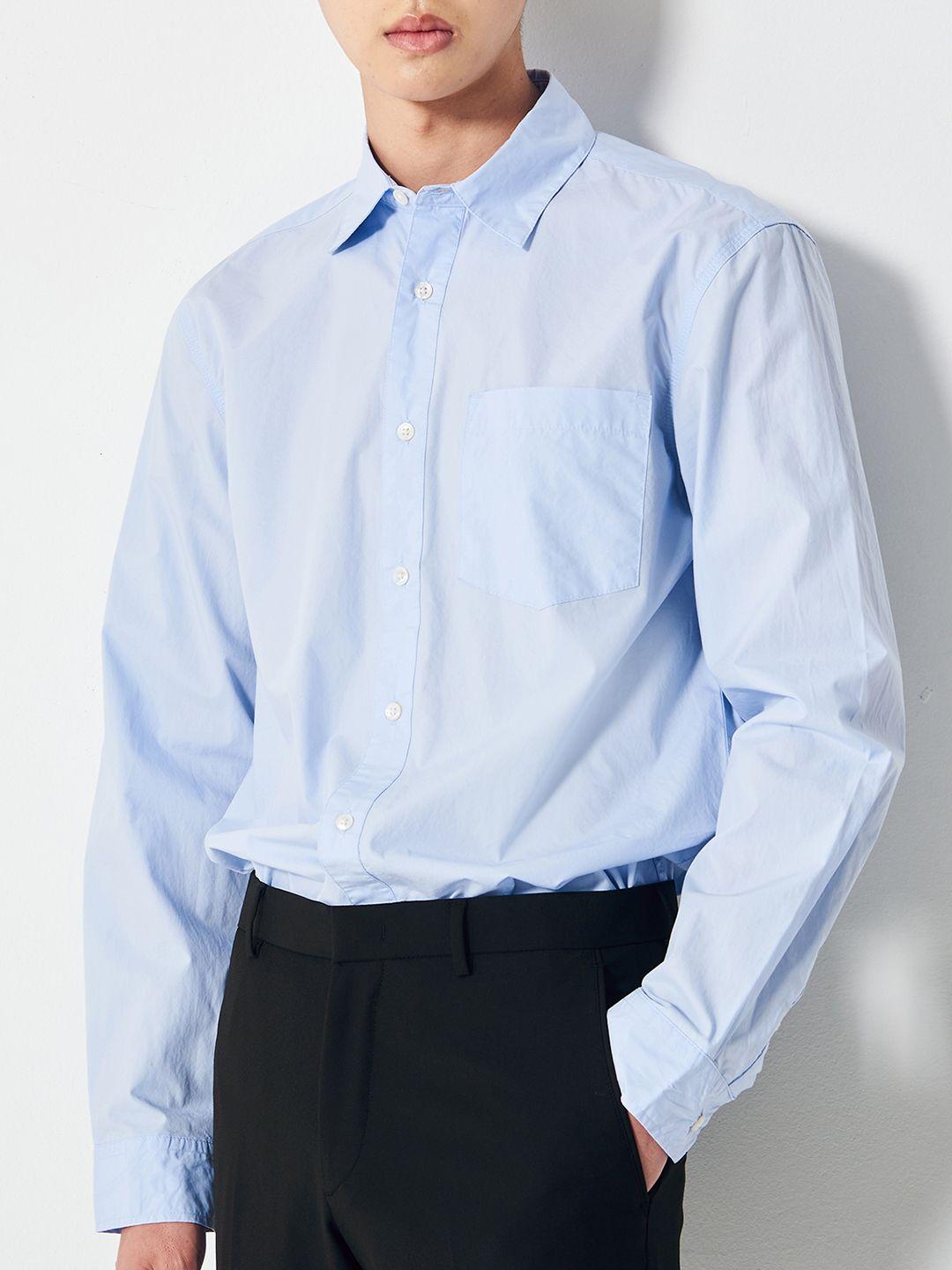 8seconds men blue solid casual shirt