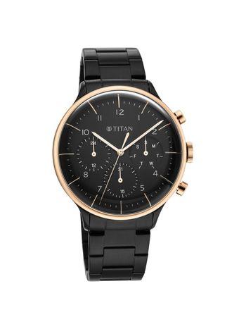 90102km01 black dial multifunction analog watch for men