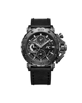 9205mclepba chronograph watch with leather strap