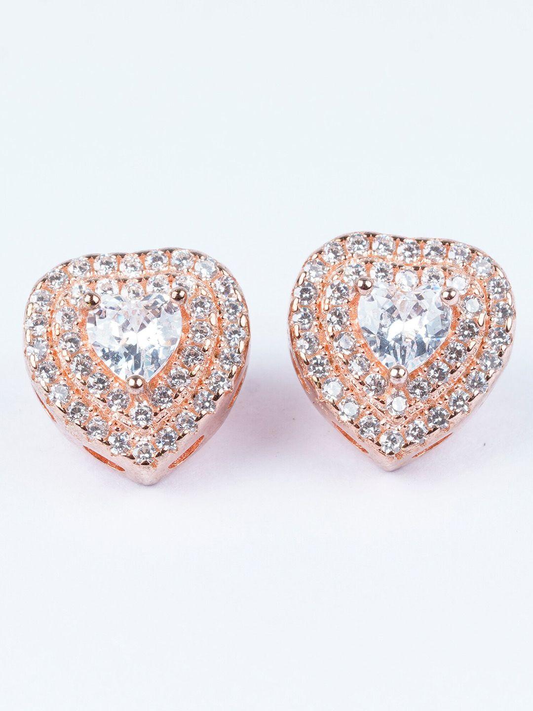925 siller rhodium-plated zircon-studded contemporary studs earrings