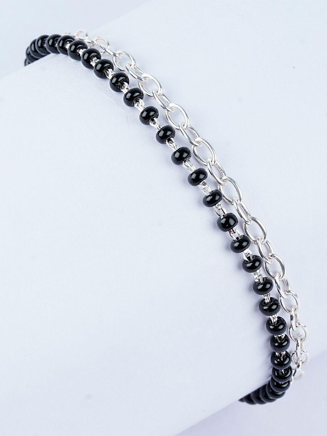 925 siller women sterling silver cubic zirconia rhodium-plated link bracelet
