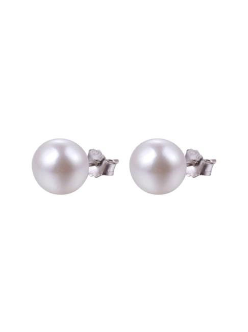 925 silver freshwater pearl dailywear stud earrings for women & girls