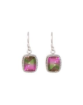 925 sterling silver mystic topaz stone drop earrings