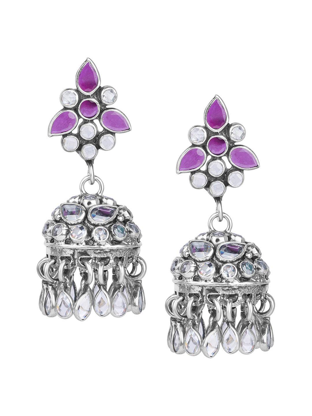 925 siller 925 pure silver rhodium-plated dome shaped jhumkas