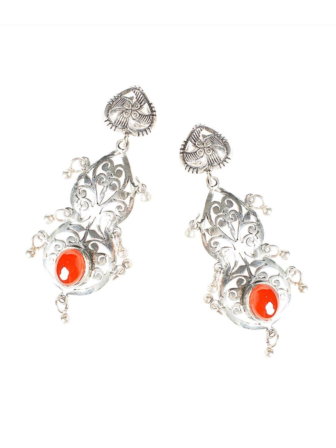 925 siller rhodium-plated contemporary antique chandelier drop earrings