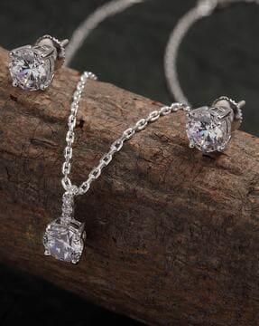 925 silver solitaire jewelry set