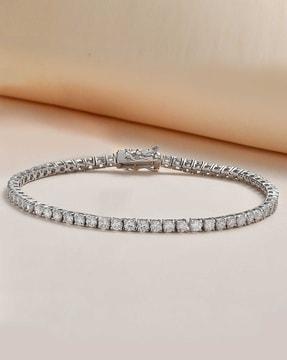 925 sterling silver american diamond adjustable tennis bracelet