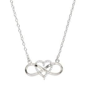 925 sterling silver american diamond infinity love pendant necklace