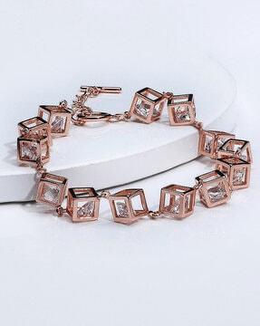 925 sterling silver anushka's cubic crystal link bracelet