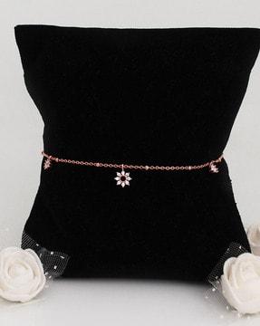 925 sterling silver anushka's flower charm bracelet