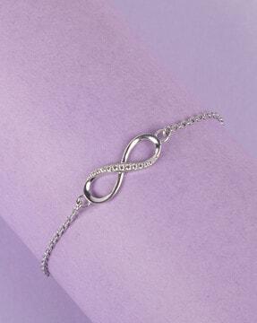 925 sterling silver cubic zirconia link bracelet