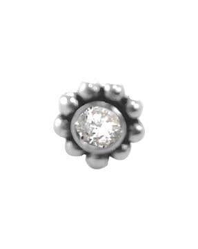 925 sterling silver floral design nosepin