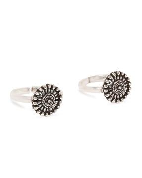 925 sterling silver floral toe rings