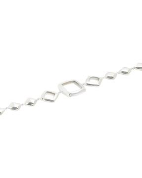 925 sterling silver geometric interconnected bracelet