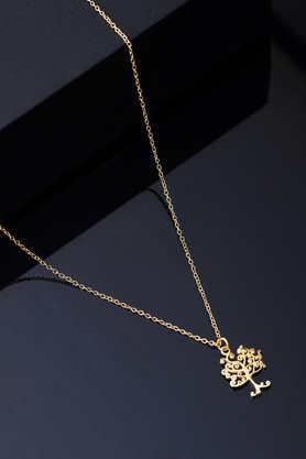 925 sterling silver gold-plated tree shape chain pendant