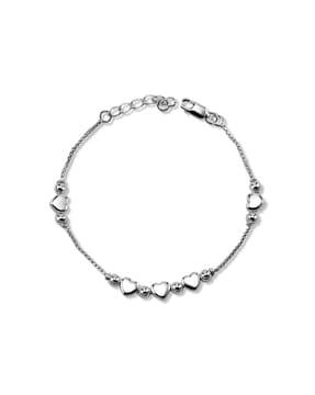 925 sterling silver heart shape link bracelet