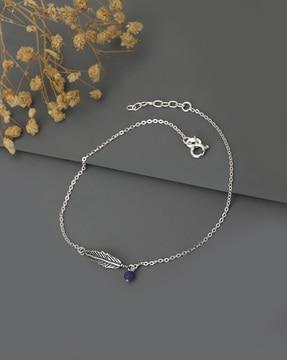 925 sterling silver oxidised anklet vana616