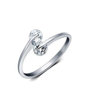 925 sterling silver platinum plated austrian crystal ring