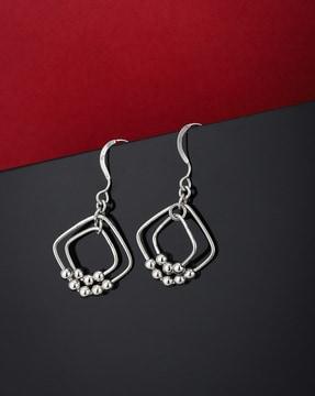 925 sterling silver rhodium-plated drop earrings s123750e