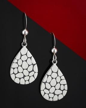 925 sterling silver rhodium-plated drop earrings s563732e