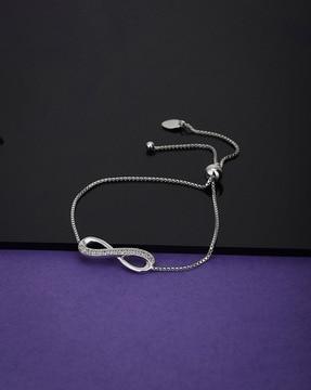 925 sterling silver rhodium-plated infinity adjustable bracelet vanb069