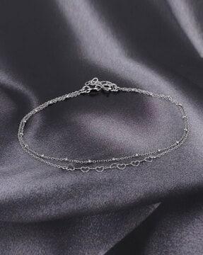 925 sterling silver rhodium-plated layered anklet vana009