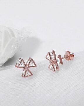 925 sterling silver rose gold mini windmill earrings