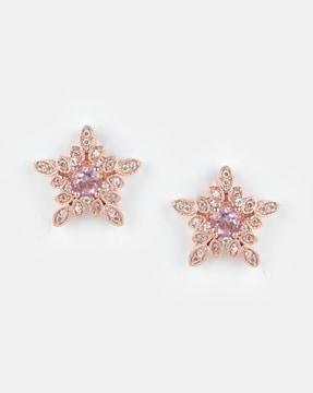 925 sterling silver rose gold-plated stud earrings