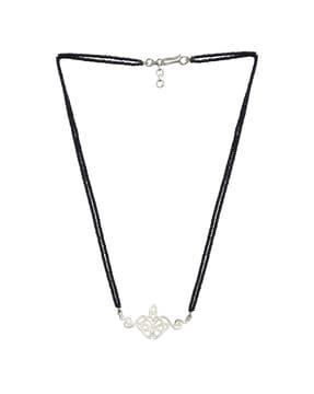 925 sterling silver shubham mangalsutra with black beads