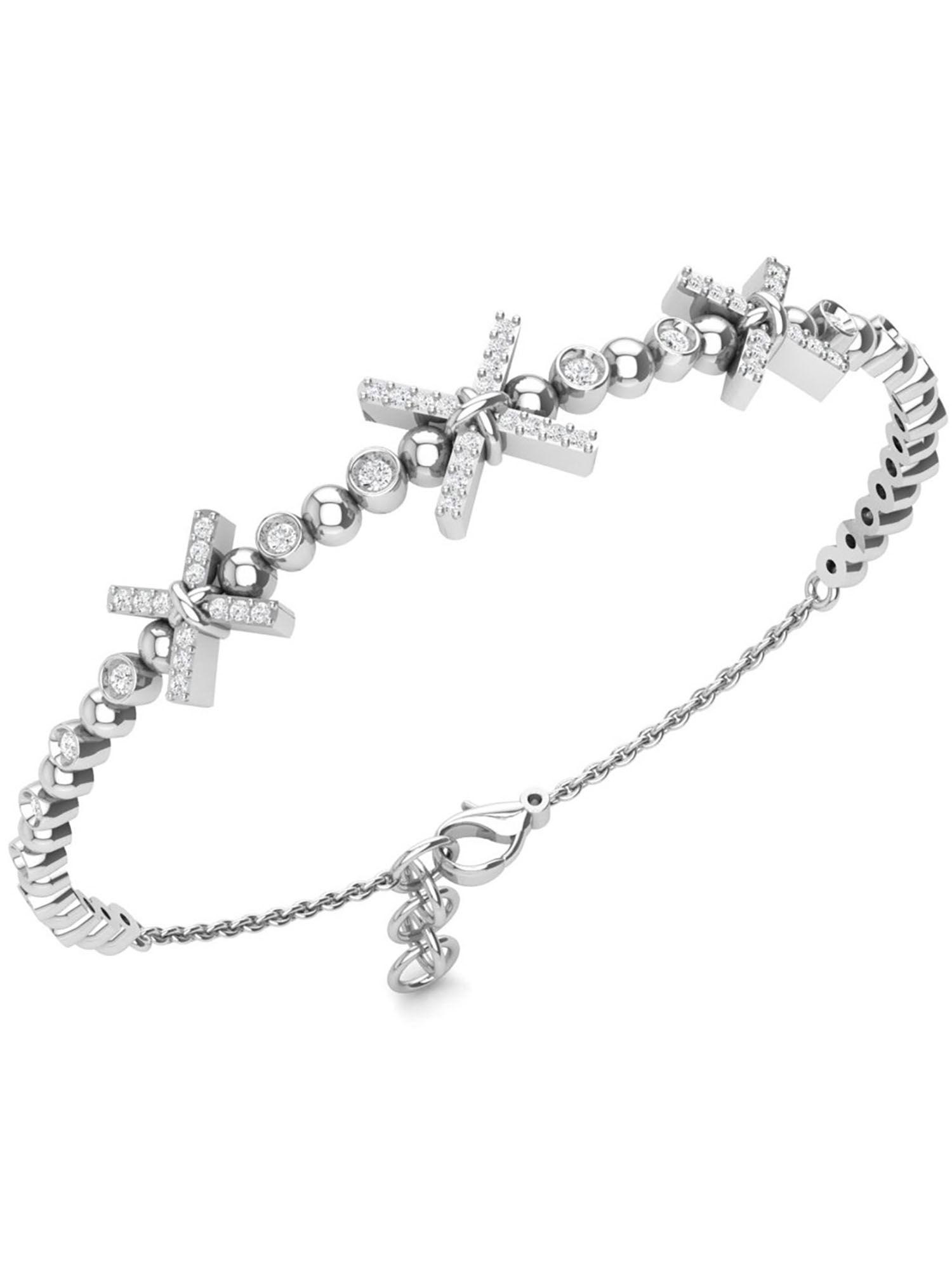 925 sterling silver sparkle knot bracelet - p20b0027