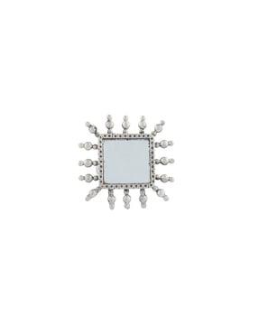925 sterling silver square temple mirror ring