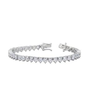 925 sterling silver stone-studded link bracelet