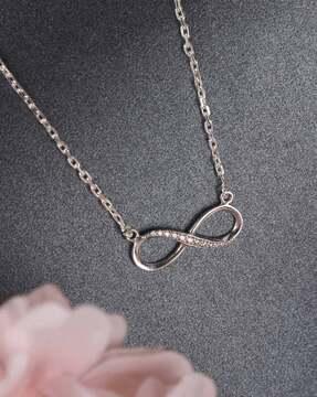 925 sterling silver swiss zirconia infinity necklace
