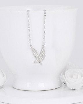 925 sterling silver zirconia mockingbird necklace