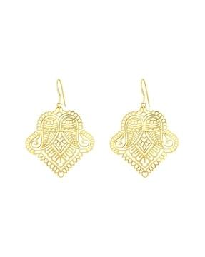 925 sterling sliver gold-plated paisley filigree earrings