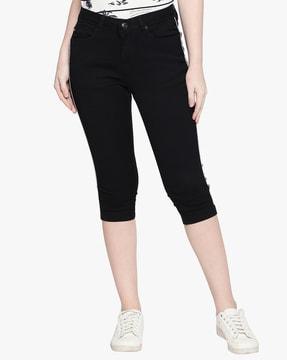 96768 capri jeans with contrast piping