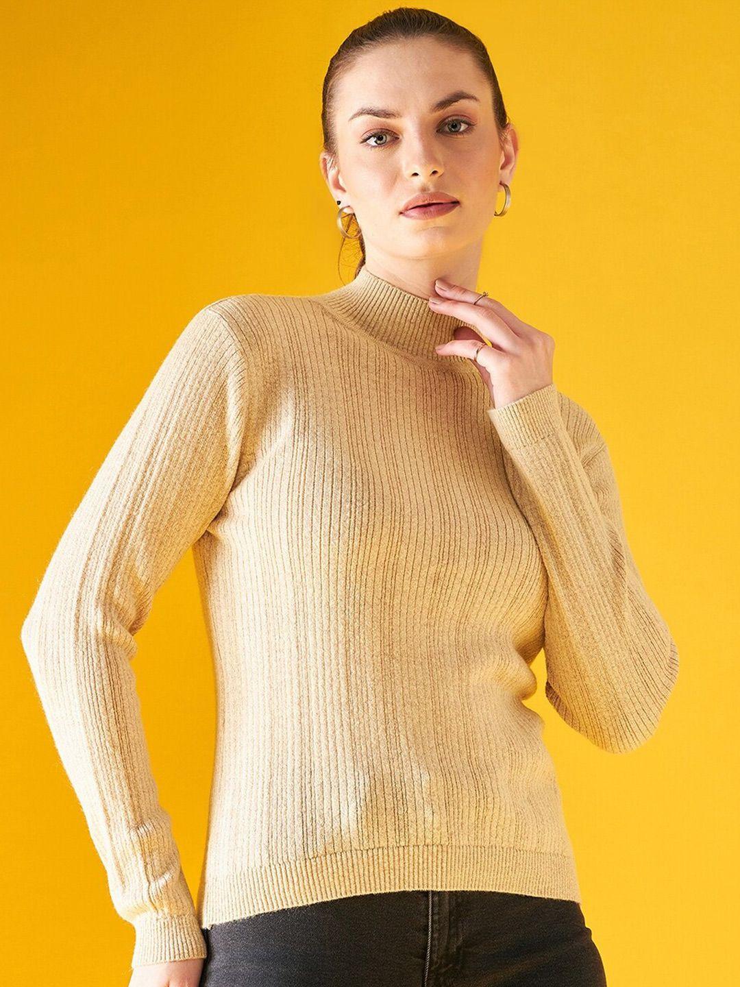 98 degree north high neck ribbed acrylic pullover