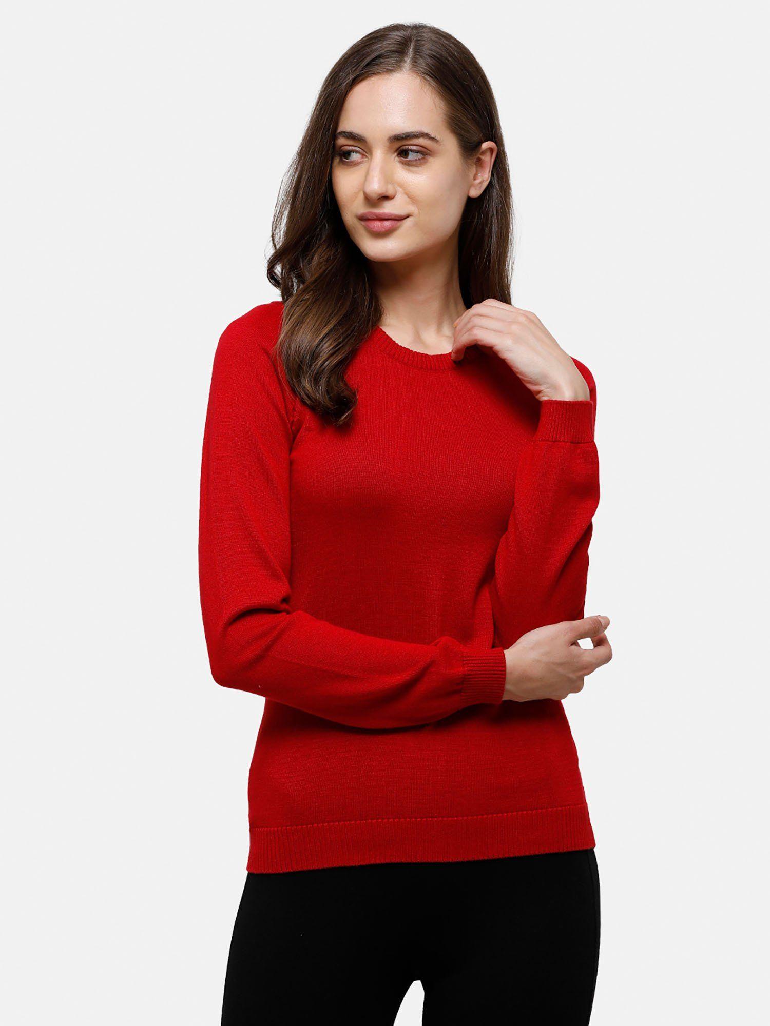 98 degree north's red full sleeves sweater