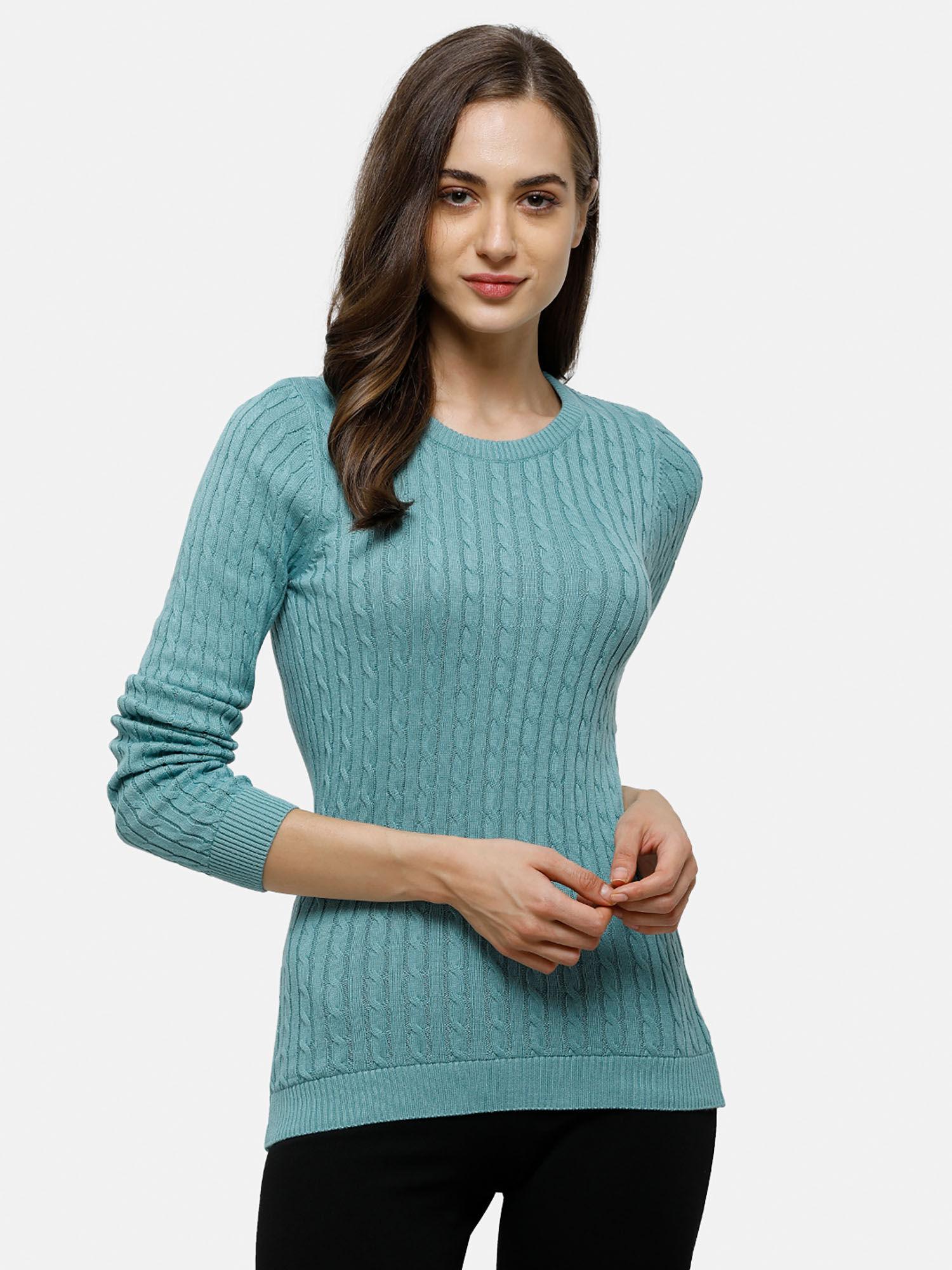 98 degree north's teal full sleeves sweater