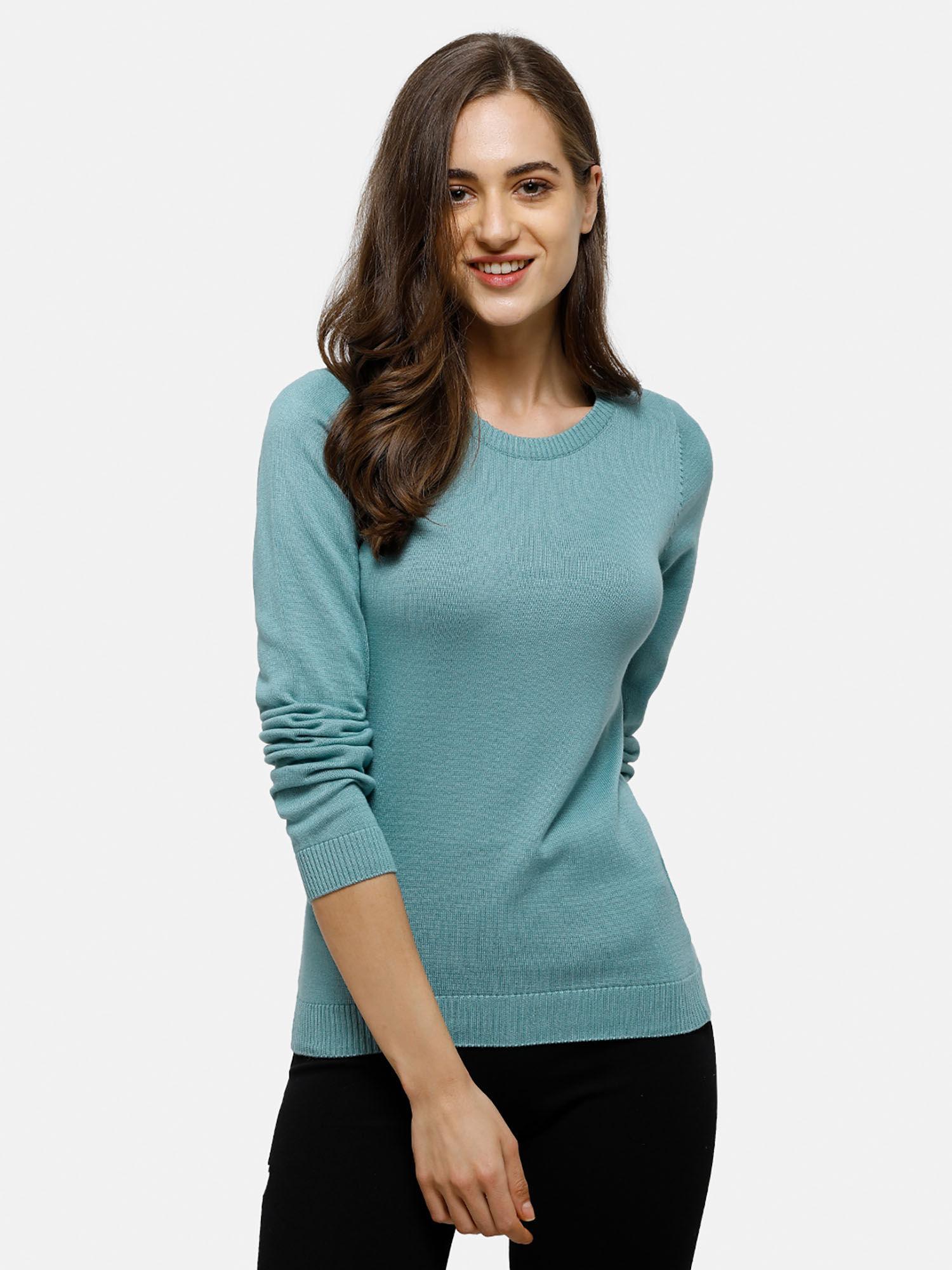 98 degree north's teal full sleeves sweater