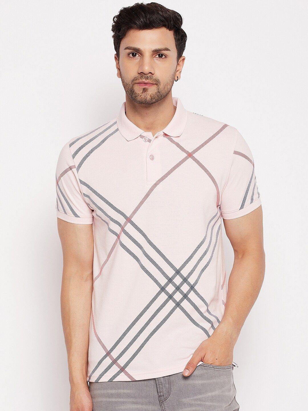 98 degree north checked polo collar t-shirt