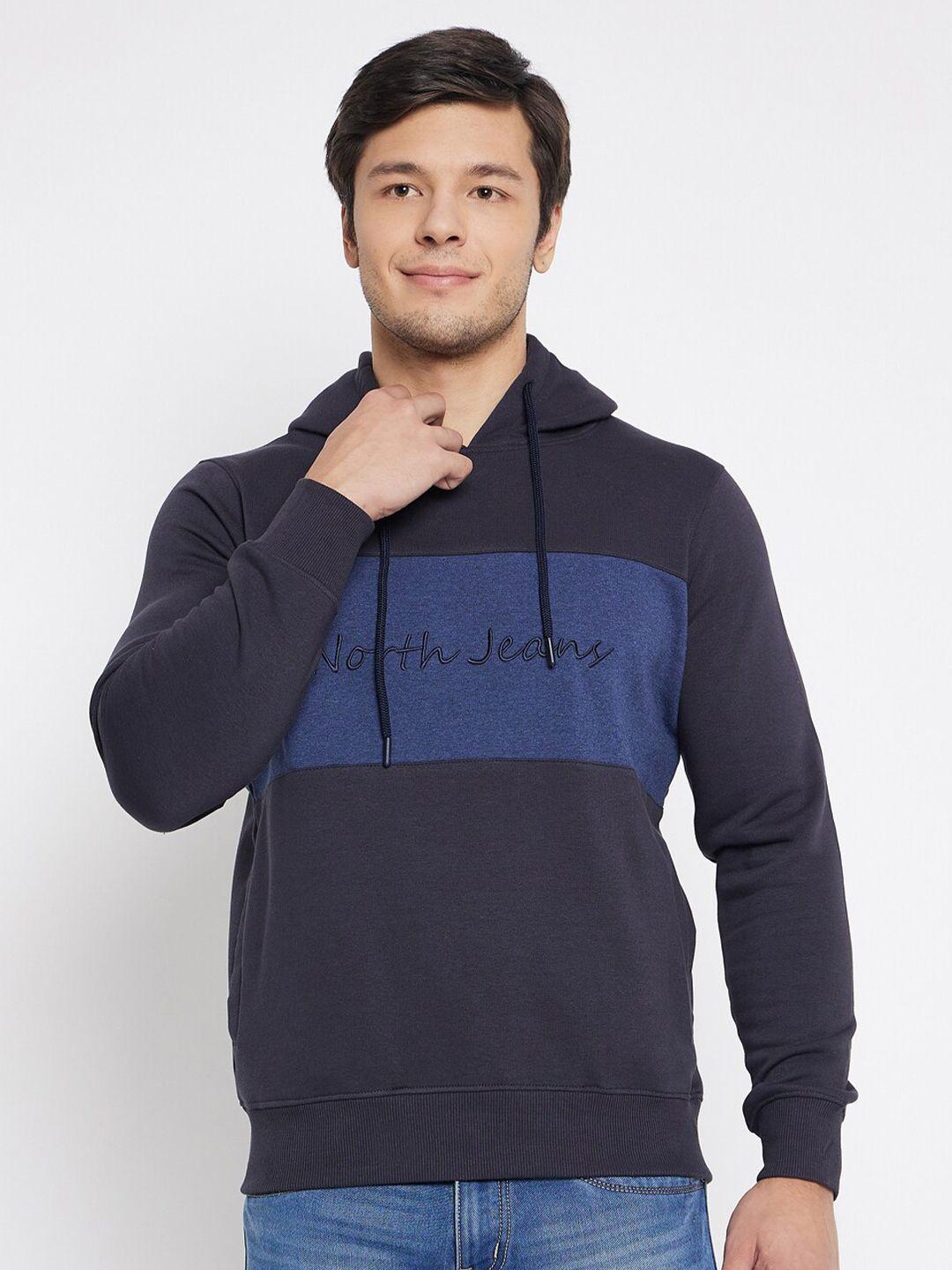 98 degree north colourblocked hooded fleece pullover sweatshirt