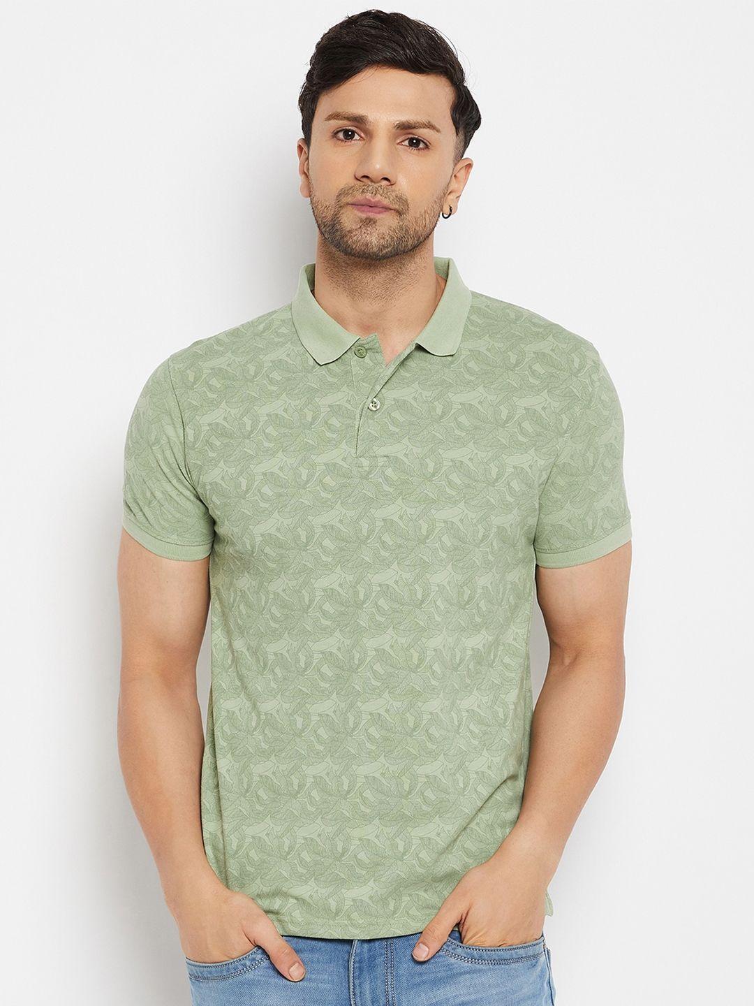 98 degree north floral printed polo collar cotton t-shirt