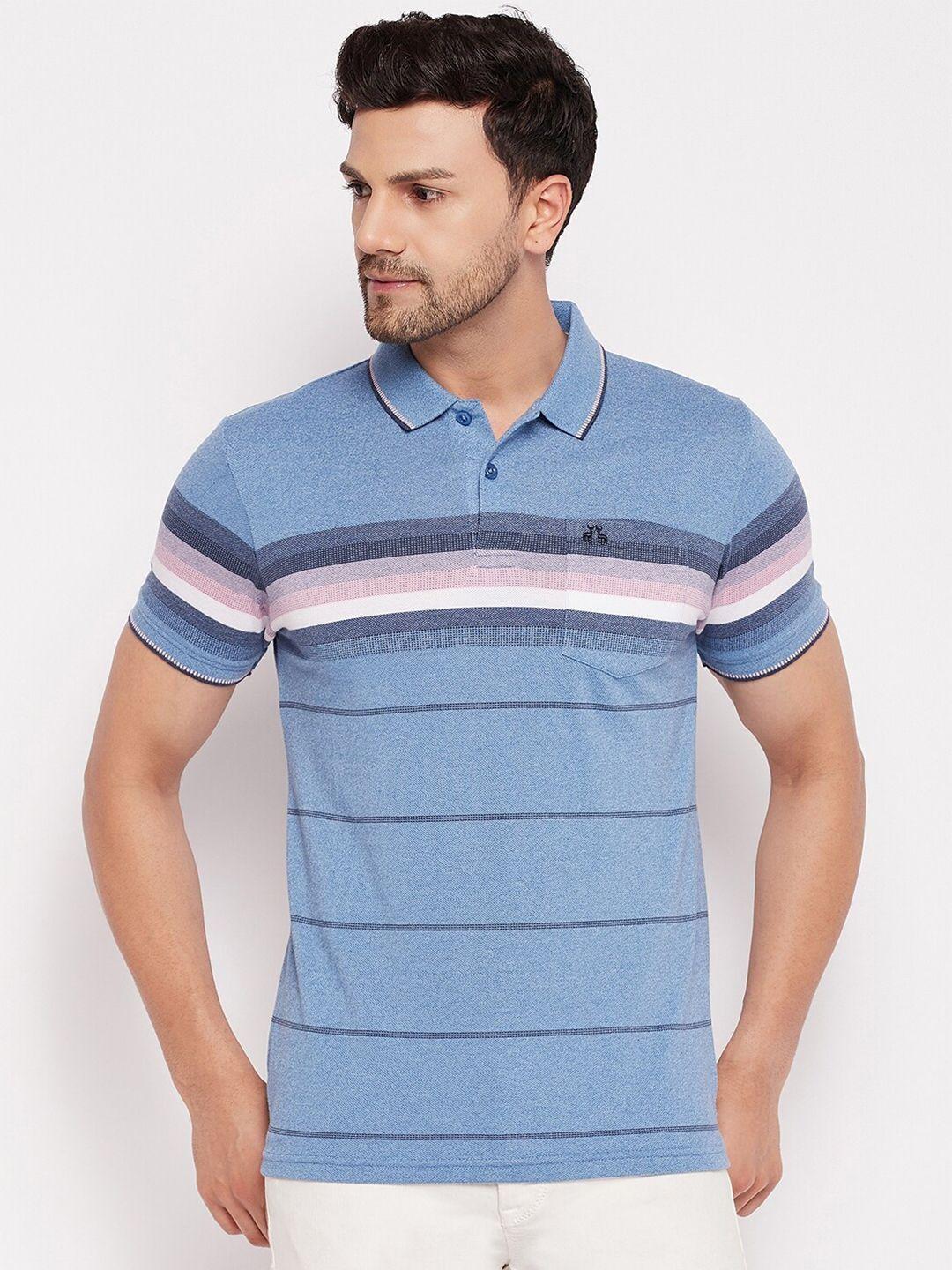 98 degree north horizontal striped polo collar cotton casual t-shirt